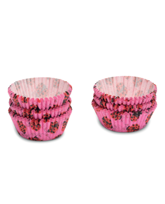 Set 200 hartii de copt pentru briose, 5 cm, roz cu buburuze - PATISSE